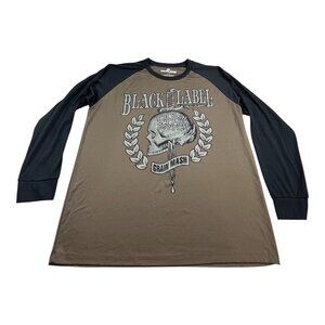 Solar Gear Performance Mens L Brown shirt Label Grain Mash Skull Down The Hatch